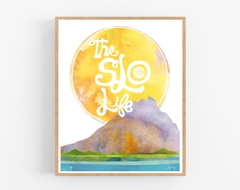 THE SLO LIFE -- Central Coast California San Luis Obispo Nature Mountain Sun Sea Art Print