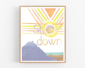 SLO DOWN II -- Central Coast California San Luis Obispo Nature Mountain Sun Sea Art Print