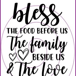 Bless The Food SVG, Schneidebrett, Schneidebrett, Küche SVG, digitaler Download, svg, png, pdf, Cricut, Silhouette