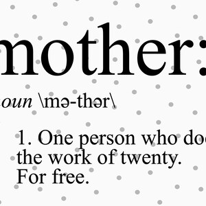 Mother SVG PNG Digital File | Digital Download | Cut File | Sublimation Design | Mother&#39;s Day | Mother Definition | Cricut | Silhouette