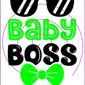 Bowtie Sunglasses Baby Boss SVG, Baby Boss SVG, digital download, svg, png, pdf, cricut, silhouette