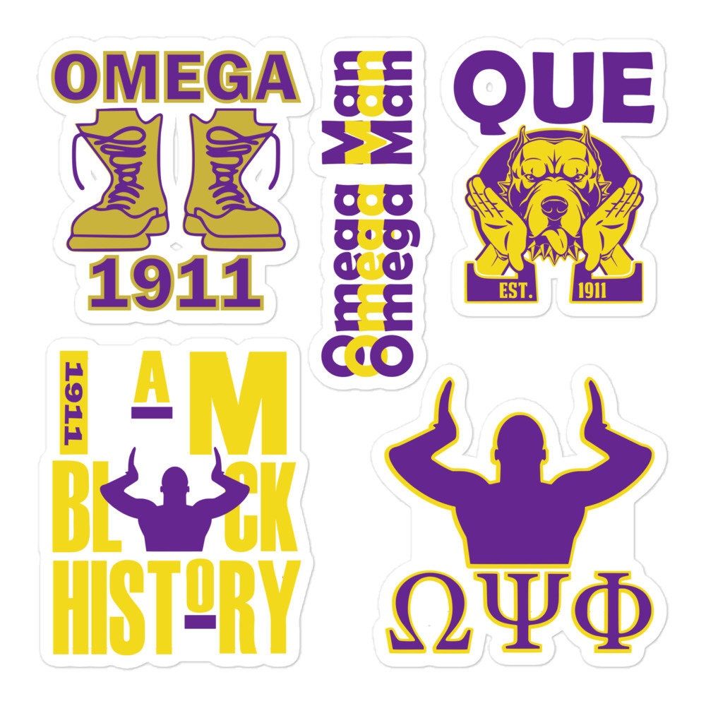 Omega Psi Phi Stickers Que Dog Stickers Etsy