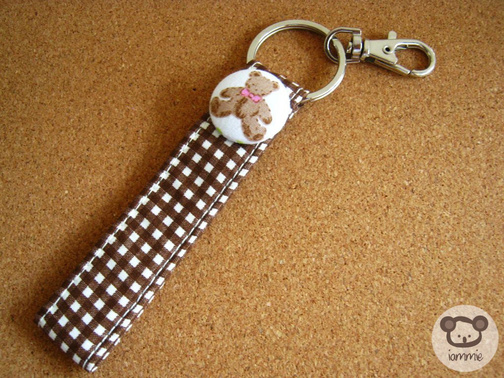 Brown Bear Teddy Keychain key chain plaid doll girl Etsy