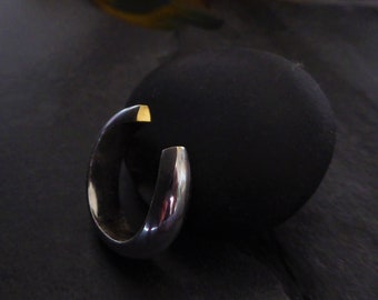 Bizouter - Anillo minimalista contemporáneo de cuerno grueso - Anillo grande de metal mixto - Anillo de garra - Anillo de banda gruesa - Anillo de cuerno - Anillo abierto - Unisex
