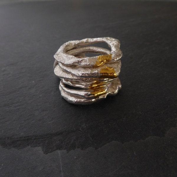 Recycled Organic Ring - Textured Ring - Freeform Ring - Rustic Ring - Brutalist Ring - One Of A Kind Ring - Eco-Friendly Jewellery - Unisex