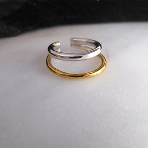 Doppio orecchino Keum Boo - Orecchino multiplo - Due orecchini in uno - Orecchino moderno - Oro e argento riciclati 24 carati - Unisex