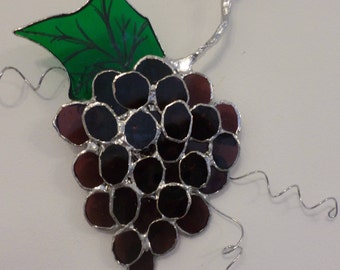 Stained glass, wall art, suncatcher, bunch of grapes