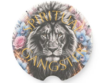Posavasos para coche Spiritual Gangster Floral Lion / Piedra de jabón