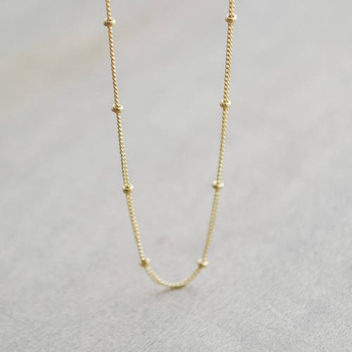 Era Necklace // Delicate Gold Necklace 14K Gold 14K Solid Etsy