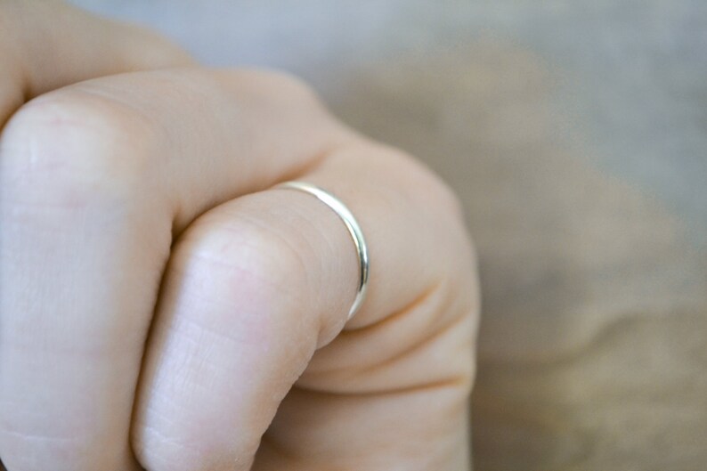 The Ever Ring Tiny Half Round Ring Sterling Silver Etsy