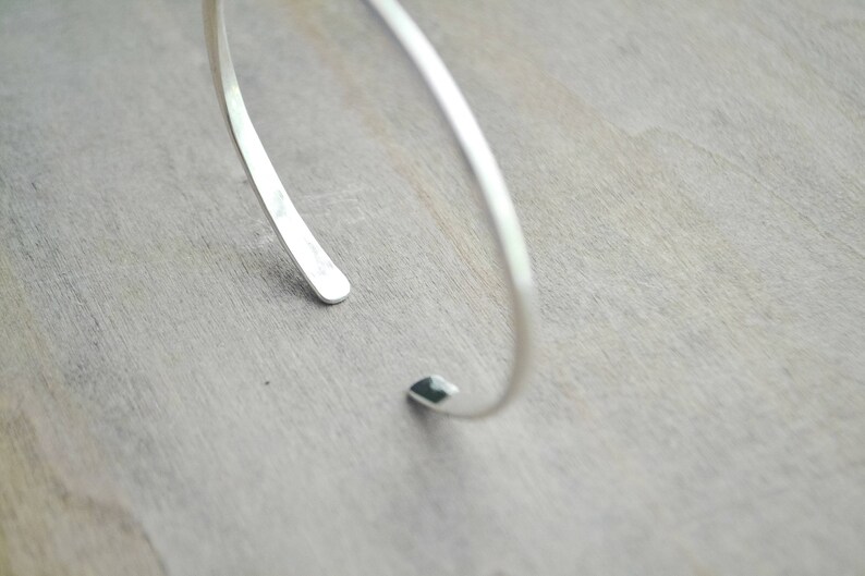 Minimalist Cuff Hammered Bracelet Sterling Silver Cuff Open Cuff Bangle Horizon Bracelet Hammered Silver Bracelet Delicate Bracelet