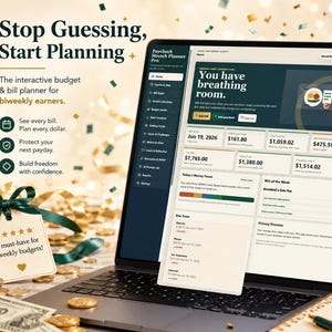 Paycheck Stretch Planner Pro-appen - Räknings- och budgetkalkylator varannan vecka, digital finansiell gåva för skuldsanering, tydlighet och kontroll, offline