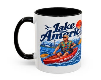 Lake America Canoe Scene Mug | Accent Coffee Mug