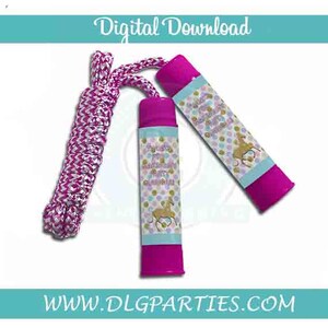 Unicorn jump rope- Unicorn favor - jump rope labels