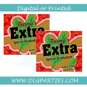 Graduation Extra Gum labels- digital- you print -graduate favors
