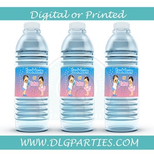 Touchdowns or Tutus  water bottle labels- gender reveal- you print - Party Favors