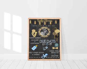 Little man - baby shower - chalkboard poster- Digital