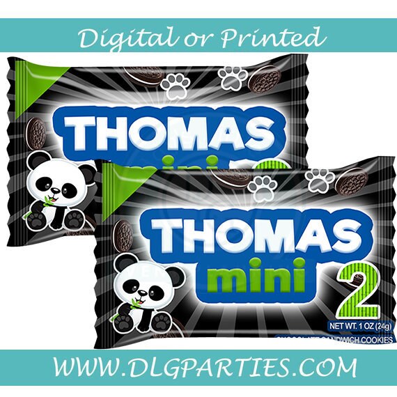Panda Cookie Wrappers- Digital- You Print - Party Favors - Etsy