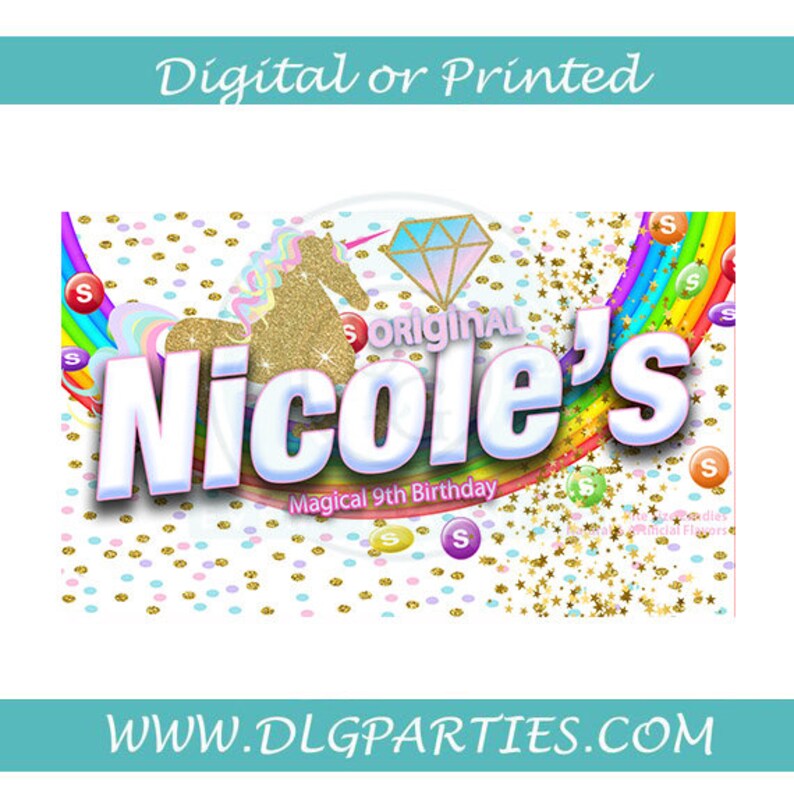 Download Unicorn Skittles Candy Wrappers Unicorn Custom Party Favors | Etsy