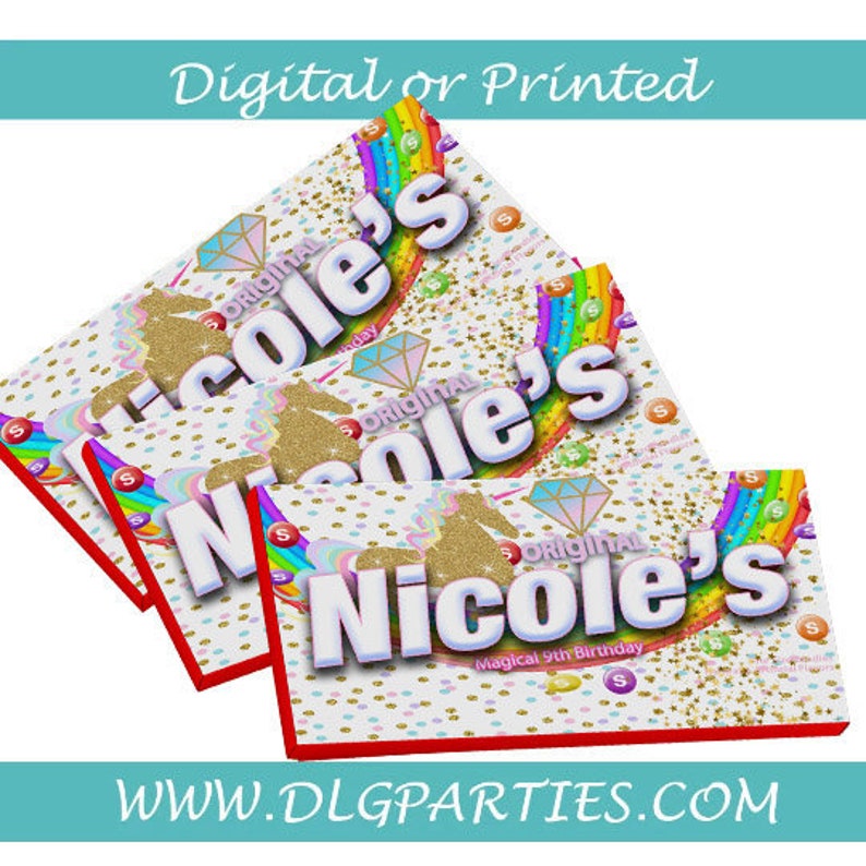 Download Unicorn Skittles Candy Wrappers Unicorn Custom Party Favors | Etsy