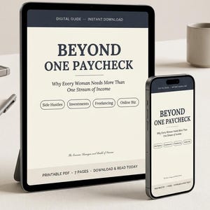 Beyond One Paycheck Guide PDF, Multiple Income Streams Plan, Faith Rooted Finance Planner, Budget Digital Download, Wealth Workbook