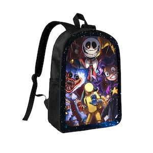 Creepy Toy Horror Backpack, Galaxy Monster School Bag, Spooky Gaming Laptop Backpack, Dark Fantasy Travel Gift for Teens
