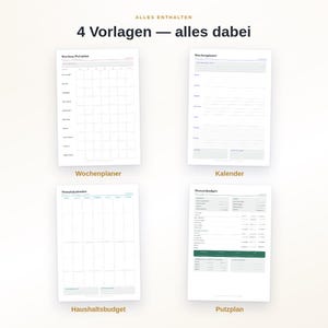 Complete Printable Household Organizer Set | 16 Templates: Weekly Planner, Calendar, Finances & Cleaning Schedule | Bundle PDF A4 + US Letter image 4