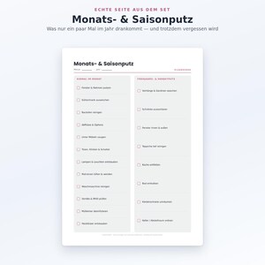 Cleaning Schedule Set for Printing (PDF) | 4 Templates: Weekly Schedule, Routines, Monthly/Seasonal Schedule, Family Tasks | A4 + US Letter image 7