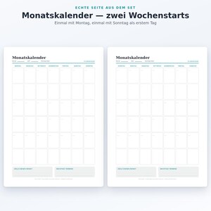 Printable Calendar Set (PDF) | 4 Templates: Monthly Calendar, Yearly Overview, Birthdays | A4 + US Letter | Undated image 6