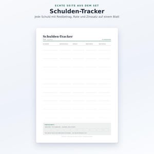 Haushaltsbudget Set zum Ausdrucken PDF | 4 Vorlagen: Budget, Rechnungen, Schulden, Sparziele | Finanzplaner A4 + US Letter Bild 7