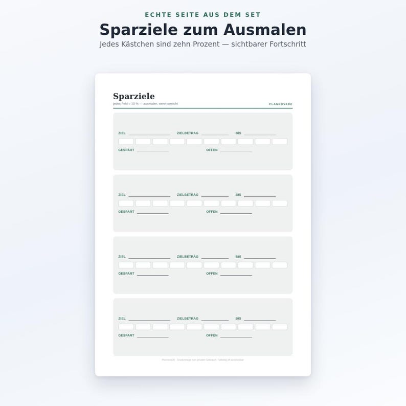 Haushaltsbudget Set zum Ausdrucken PDF | 4 Vorlagen: Budget, Rechnungen, Schulden, Sparziele | Finanzplaner A4 + US Letter Bild 8