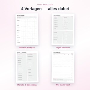 Cleaning Schedule Set for Printing (PDF) | 4 Templates: Weekly Schedule, Routines, Monthly/Seasonal Schedule, Family Tasks | A4 + US Letter image 2