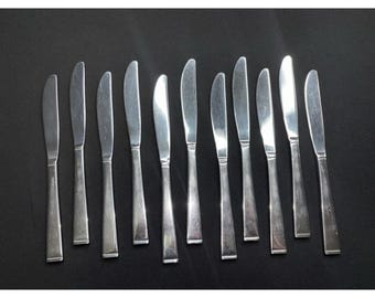 Wallace Georgetown Stainless Silverware Korea - Dinner Knife Lot Of 11 Knives
