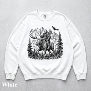 Vintage 90-tals Bigfoot-tröja, Sasquatch Mountain Forest-grafik, retro Cryptid-tröja, vildmarksnaturgåva