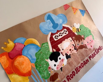 Farm Animal Birthday Banner!