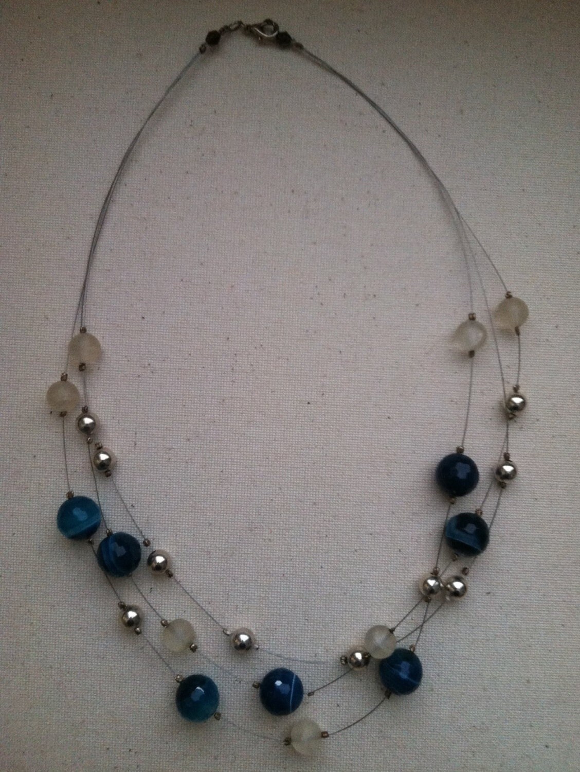 Glass Floating Bead Necklace Etsy