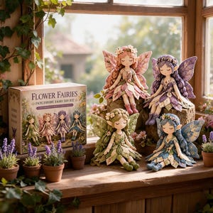 Kit de fabrication de poupées féeriques, kit de couture féerique des fleurs, kit de patchwork à faire soi-même, ensemble de poupées elfiques faites main, cadeau pour débutants en loisirs créatifs