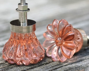 Pink Glass Drawer Knob Drawer Pull Pink Drawer Pull Replacement Furniture Knob Pink Glass Pull Pink Drawer Knob Crystal Pink Drawer Handle