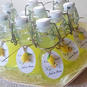 Empty Swing Top Bottles & Tags 2oz Bottles for Limoncello Wedding Favors Empty Glass Bottle Limoncello Shower Favor Custom Limoncello Tags