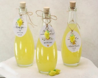 Bottles AND Tags 4oz Empty Corked Bottles for Limoncello Custom Limoncello Tag Empty Glass Bottle Limoncello Bottle Limoncello Wedding Favor