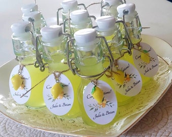 Empty Swing Top Bottles & Tags 2oz Bottles for Limoncello Wedding Favors Empty Glass Bottle Limoncello Shower Favor Custom Limoncello Tags