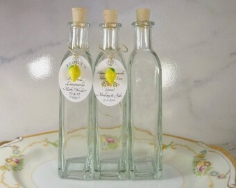 4.5oz Limoncello Bottles & Tags Corked Glass Bottle Custom Limoncello Tag Glass Bottles for Limoncello Wedding Favor Limoncello Shower Favor