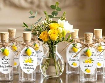 2oz Empty Plastic Limoncello Bottles, Wedding Favors with Cork