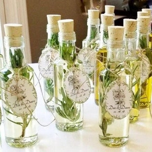 Sets Olive Oil Bottles & Tags Empty Bottles For Olive Oil Favor 3.5oz Corked Bottles Infused Olive Oil Wedding Olive Oil Favor Bridal Shower