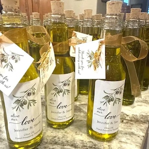 Bottles-Labels 5oz Empty Olive Oil Bottles Olive Oil Favors Corked Bottles Italian Wedding Favor Olive Oil Wedding Favor Olive Oil Bottle