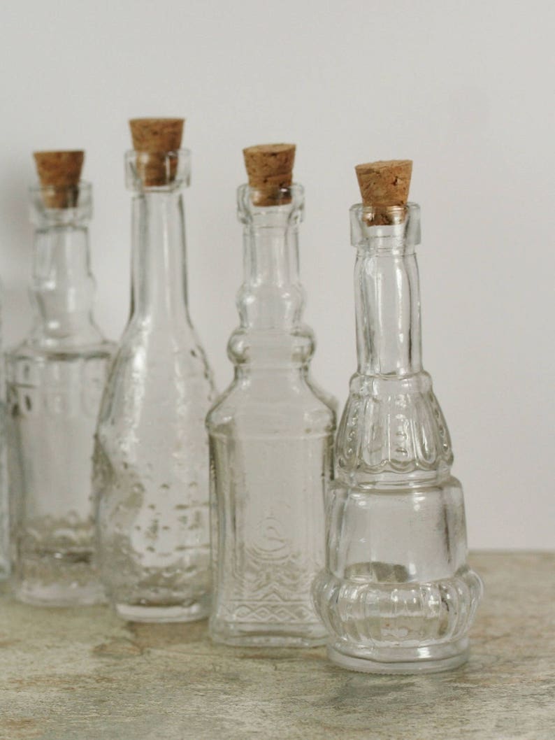 Set of 10 Clear Glass Bottles 10 Different Shapes Limoncello Etsy