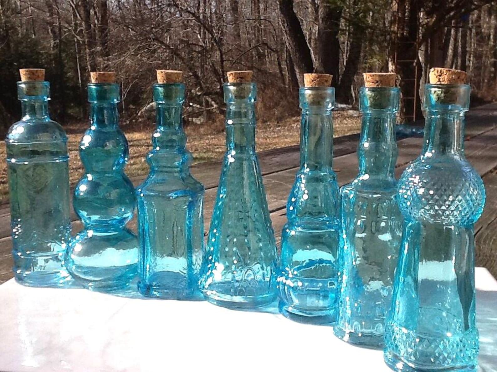 Turquoise Glass Bottles