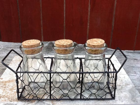 Milk Bottles Wire Tray Rustic Decor Rustic Wedding Baby Shower Etsy