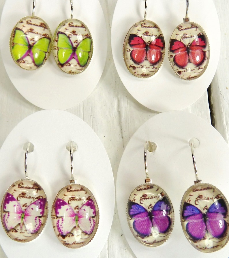 4 Pairs Butterfly Earrings Lot Earrings Wholesale Earrings Butterfly Jewelry Earring Gifts Party Favors Shower Favors Office Gifts