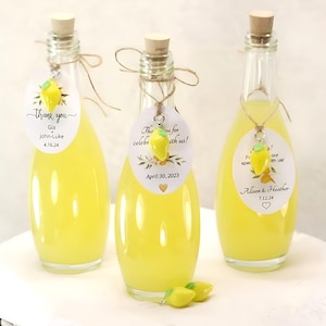Set Limoncello Bottles & Tags 4oz Fill Your Own Limoncello Favor Limoncello Tags Empty Bottles for Limoncello Wedding Favors Shower Favors